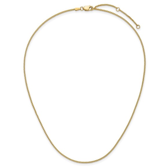14k Yellow Gold 1.2mm D/C Spiga 1in+1in Adjustable Chain